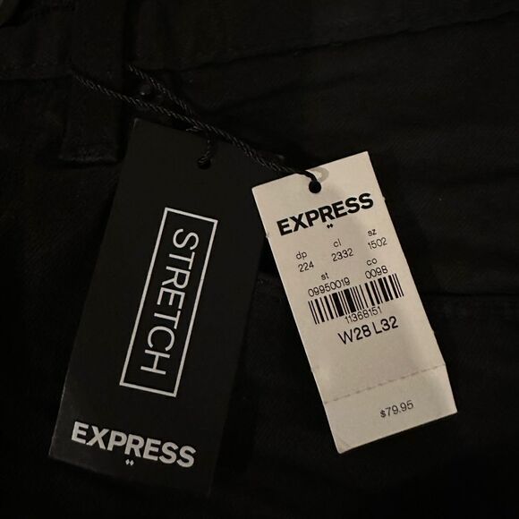 Express Jeans Alec 28 x 32 NWT, stretch, black , quality NWT - Picture 8 of 11